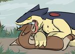  domination drooling duo feathers_(artist) furret licking nintendo open_mouth outside pok&#233;mon pok&eacute;mon saliva tongue tongue_out typhlosion video_games 
