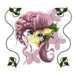  alpha_channel arthropod blue_eyes butterfly equine female fluttershy_(mlp) friendship_is_magic fur hair hereticofdune horse insect mammal my_little_pony pink_hair plain_background pony simple_background solo transparent_background vines yellow_fur 