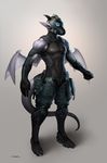  armor axer clothed clothing dragon gas_mask grey_background horn j_axer male plain_background simple_background solo wings 