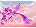  crown cutie_mark equine female feral flying friendship_is_magic hair horn horse leviosarose looking_at_viewer mammal my_little_pony pony princess_cadance_(mlp) princess_cadence_(mlp) purple_eyes royal royalty winged_unicorn wings 