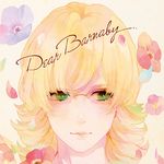  bad_id bad_pixiv_id barnaby_brooks_jr blonde_hair flower glasses green_eyes male_focus poco24 smile solo tiger_&amp;_bunny 