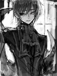  c_(rahit) code_geass geass greyscale lelouch_lamperouge male_focus monochrome solo zero_(code_geass) 