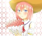  bare_shoulders blue_eyes blush detached_sleeves flower hat red_hair seles_wilder tales_of_(series) tales_of_symphonia 