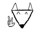  ^_^ black_and_white canine fox happy monochrome peace 