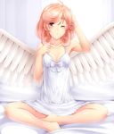  bad_id bad_pixiv_id bed dress duel_monster injection_fairy_lily komimiyako one_eye_closed red_eyes red_hair solo wings yuu-gi-ou 