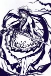  bad_id bad_pixiv_id hinanawi_tenshi long_hair monochrome red_eyes solo spot_color sword sword_of_hisou touhou virus_(obsession) weapon 