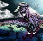  animal_ears bunny_ears long_hair purple_hair reisen_udongein_inaba skirt solo taha thighhighs touhou 