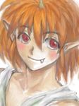  blush fang horn jin_kaze_tsukai lowres male_focus pointy_ears red_eyes solo tonco yuu_yuu_hakusho 