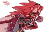  armor artist_request elesis_sieghart grand_chase hairband long_hair red_eyes red_hair solo sword weapon 
