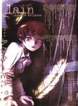  abe_yoshitoshi absurdres brown_hair hair_ornament hairclip highres iwakura_lain official_art serial_experiments_lain short_hair solo 