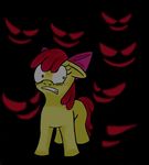  applebloom_(mlp) cub equine female feral friendship_is_magic fur hair horse liliththeottsel looking_back mammal my_little_pony oh_crap pony red_hair scared story_of_t_blanks story_of_the_blanks uhoh yellow_fur young 