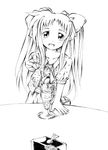  alicia_testarossa greyscale jason_(kaiten_kussaku_kikou) long_hair looking_at_viewer lyrical_nanoha mahou_shoujo_lyrical_nanoha monochrome open_mouth smile solo 