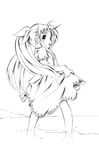  alicia_testarossa greyscale jason_(kaiten_kussaku_kikou) long_hair lyrical_nanoha monochrome simple_background smile solo wading white_background 