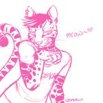  collar feline girly leopard male mammal pink_and_white solo spamcat 