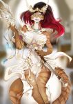  2018 5_fingers anthro bulge cat clothed clothing detailed_background dickgirl digital_media_(artwork) feline hair intersex lycangel mammal midriff navel red_hair solo standing yellow_eyes 