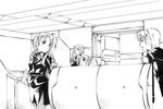  3girls alicia_testarossa character_request fate_testarossa greyscale jason_(kaiten_kussaku_kikou) long_hair lyrical_nanoha mahou_shoujo_lyrical_nanoha_strikers military military_uniform monochrome multiple_girls pantyhose siblings sisters smile time_paradox uniform 