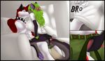  4_toes alice_okai anthro banexx bell blush breasts canine cat clothed clothing coach collar digitigrade erection eyes_closed feline female fur green_hair hair hindpaw kissing male mammal nude paws penis red red_fur red_hair shirt sitting straight underwear xin-wei 