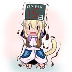  animal_ears ascot blonde_hair blush cat_ears cat_tail chibi hoshizuki_(seigetsu) mizuhashi_parsee open_mouth outstretched_arms puru-see short_hair short_sleeves solo tail touhou trembling wide_sleeves |_| 