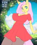 &lt;3 &lt;3_eyes 2d_animation animated anthro bedroom_eyes big_breasts breasts cleavage clothed clothing equine female fluttershy_(mlp) friendship_is_magic half-closed_eyes horse klaudy mammal my_little_pony nipples pony pussy seductive solo undressing wide_hips 