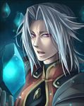  1boy alexei_(tales_of_vesperia) alexei_dinoia armor crystal gauntlets gloves juu_ya long_hair open_mouth purple_eyes shoulder_pads silver_hair tales_of_(series) tales_of_vesperia 