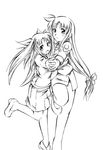  alicia_testarossa fate_testarossa greyscale jason_(kaiten_kussaku_kikou) long_hair lyrical_nanoha mahou_shoujo_lyrical_nanoha mahou_shoujo_lyrical_nanoha_strikers monochrome multiple_girls siblings simple_background sisters smile time_paradox white_background 