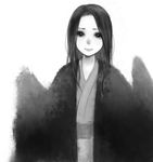  black_hair greyscale japanese_clothes kimono mo-mantai monochrome original oversized_clothes solo 