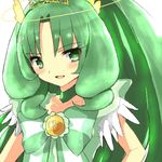  bad_id bad_pixiv_id choker cure_march dress green_dress green_eyes green_hair halo long_hair lowres magical_girl midorikawa_nao open_mouth ponytail precure princess_form_(smile_precure!) smile smile_precure! solo tiara tri_tails upper_body usame 