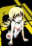  blonde_hair long_hair monogatari_(series) muichimon nisemonogatari oshino_shinobu pointy_ears shadow solo yellow_eyes 