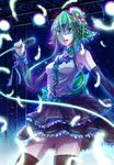  bad_id bad_pixiv_id brooch detached_sleeves feathers flower gumi hair_flower hair_ornament highres jewelry microphone short_hair_with_long_locks solo stage_lights vocaloid zeroshiki_kouichi 