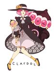  claydol doll dress flower formal gen_3_pokemon hat holding marionette personification pink_hair pokemon puppet ribbon rmr short_hair sitting 