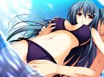  akatsuki_no_goei bikini blush breast_grab game_cg kanzaki_moe long_hair swimsuit tomose_shunsaku water 