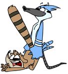  anal anal_penetration animated anthro avian bird blue_jay cartoonjunkie doggy_position doggystyle duo from_behind gay interspecies kneeling male mammal mordecai open_mouth penetration raccoon raised_tail regular_show rigby sex 
