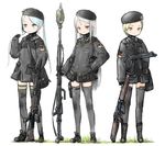  3girls anti-materiel_rifle anti-tank_rifle bad_id bad_pixiv_id battle_rifle beret child coh cross fg42 german_flag gun h&amp;k_g3 hat iron_cross mars_expedition military multiple_girls panzerbuchse_39 rifle rifle_grenade sniper_rifle submachine_gun thighhighs twintails uniform walther_mpl war weapon zettai_ryouiki 