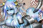  1girl ahegao anal artist_request ass blue_eyes breasts collar goo_girl hair_ornament machine monster_girl rape saliva sangyou_haikibutsu_(turnamoonright) slime solo turnamoonright 