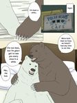  bear bed brown_fur comic english_text fur gay grizzly_(shirokuma_cafe) grizzly_bear male mammal manga nude okatana open_mouth polar_bear shirokuma shirokuma_cafe text translated unknown_artist 