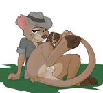  anus balls bottomless clothed clothing cum half-dressed hat jake jake_(the_rescuers) kangaroo_rat male mammal masturbation rodent seth-iova shirt solo the_rescuers the_rescuers_down_under 