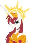  blue_eyes crown emperor_of_mankind equestria-prevails equine fausticorn female friendship_is_magic hair hi_res horn horse lauren_faust_(character) looking_at_viewer mammal my_little_pony pony red_hair royalty unicorn warhammer_(franchise) warhammer_40k winged_unicorn wings 