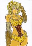  breasts chest_tuft female floppy_ears godzilla_(series) kenn king_caesar looking_at_viewer red_eyes solo standing 