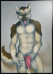  anatomically_correct canine cum dog knot looking_at_viewer male masturbation open_mouth penis solo tongue 