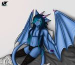  bed blue_dragon crossdressing dragon eliana eliana-asato ena girly horn male solo wings 