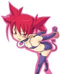  bad_id bad_pixiv_id bent_over bikini_top blush bracelet disgaea earrings elbow_gloves etna fang flat_chest gloves jewelry makai_senki_disgaea miniskirt pink_eyes pointy_ears red_hair short_twintails skirt skull solo tail thighhighs twintails yuma_ryouhei 