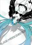  bad_id bad_pixiv_id bikini_top black_rock_shooter black_rock_shooter_(character) black_rock_shooter_(character)_(cosplay) blue_eyes blue_hair cape cosplay hatsune_miku long_hair midriff pale_skin rin_kyoutarou shorts solo twintails vocaloid 