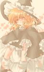  blonde_hair bloomers frills hat kirisame_marisa kokono_coco smile solo touhou underwear witch_hat 