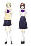  garex multiple_girls original school_uniform serafuku sweater_vest vest 