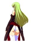  ass boots c.c. code_geass fujimoto_satoru green_hair long_hair solo thigh_boots thighhighs 