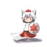  ameimo animal_ears bangs chibi hat inubashiri_momiji lowres solo tokin_hat touhou wolf_ears 