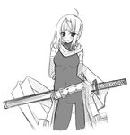 greyscale monochrome original sakuya_tsuitachi solo sword weapon 