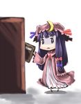  ameimo book chibi hat patchouli_knowledge purple_hair solo touhou 