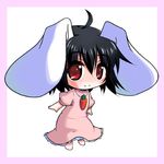  animal_ears black_hair bunny_ears chibi inaba_tewi lowres minazuki_maya short_hair solo touhou 