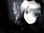  doll futon_(kitsune_tsuki) greyscale medicine_melancholy middle_finger monochrome short_hair solo su-san touhou 